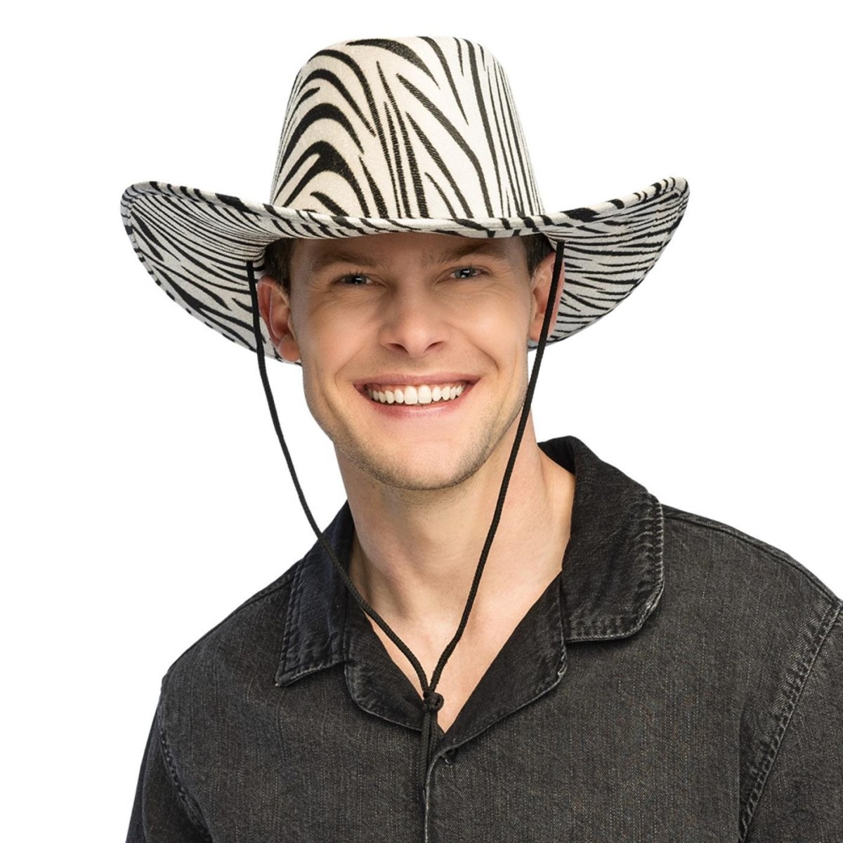 Boland - Wild Zebra Cowboy Hat - Adult - Fancy Dress Central