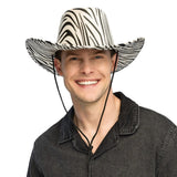 Boland - Wild Zebra Cowboy Hat - Adult - Fancy Dress Central