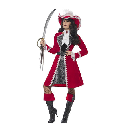 Smiffys - Deluxe Pirate Captain Costume - Women - Fancy Dress Central