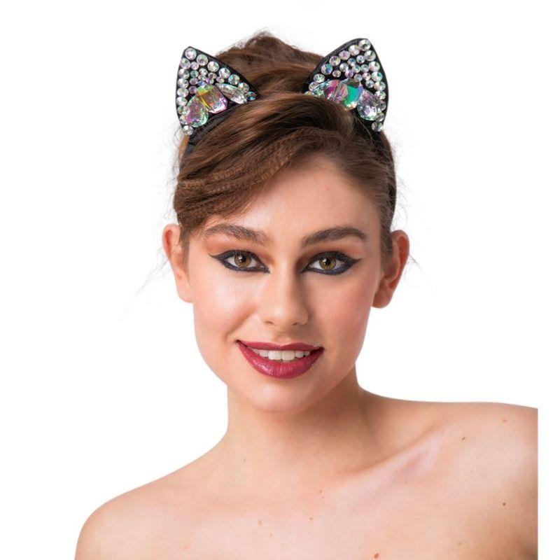 Cat Ears with Jewels on a Headband - Adult
