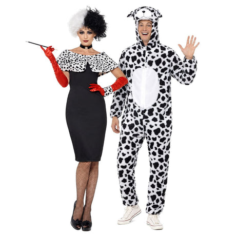Smiffys - Evil Madame & Dalmation - Couples Costume - Fancy Dress Central
