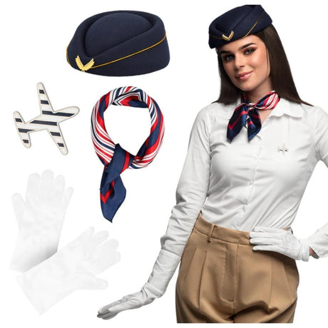 Boland - Flight Attendant Accessory Set - Women - Fancy Dress Central