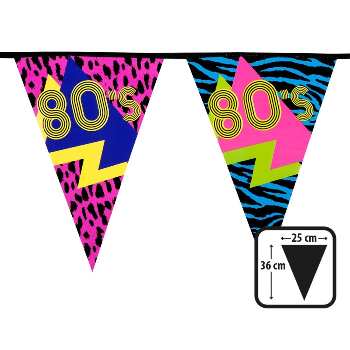 Boland - 6m 80s Party Triangular Bunting - Fancy Dress Central