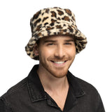 Fancy Dress Central - Animal Print Plush Bucket Hat (Leopard) - Adult - Fancy Dress Central