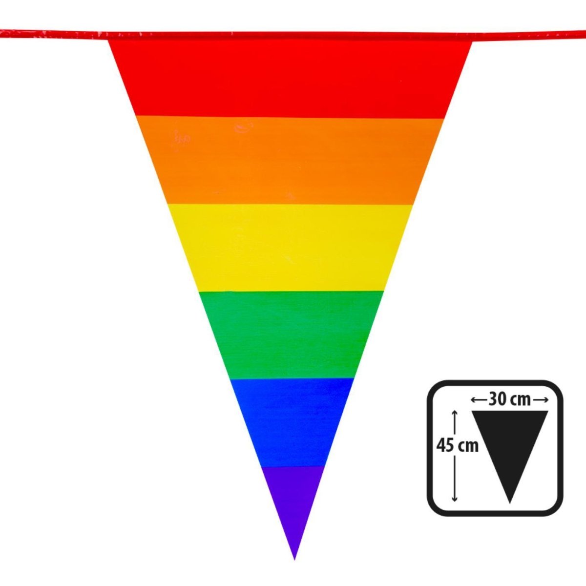 Boland - 8m Giant Rainbow Triangular Bunting - Fancy Dress Central