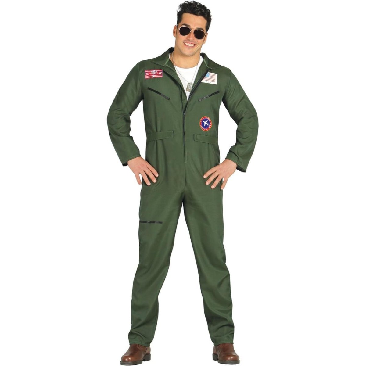 Fiestas Guirca - Fighter Pilot Costume - Men - Fancy Dress Central