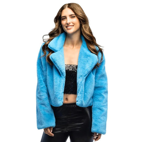 Boland - Fluffy Rave Jacket (Turquoise) - Women - Fancy Dress Central