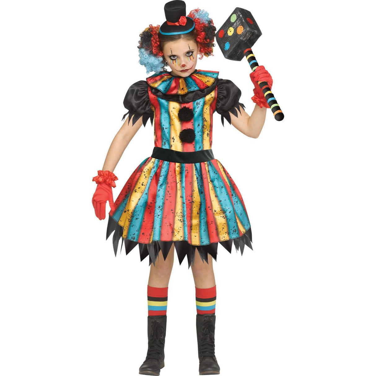 Carny Clown Costume - Girls