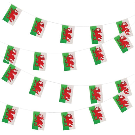 Wicked Costumes - 10m World Country Flag Rectangle Bunting (Wales) - Fancy Dress Central