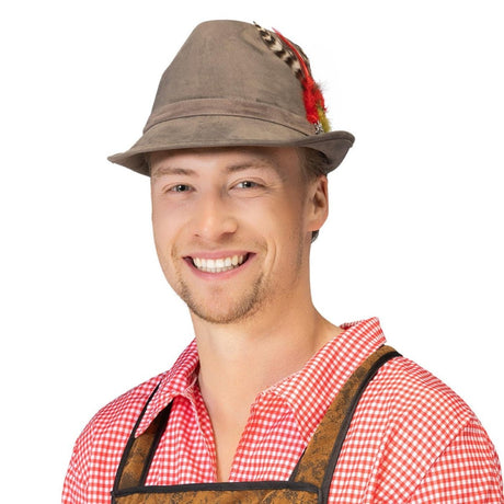 Boland - Alpine Oktoberfest Hat (Grey) - Adult - Fancy Dress Central