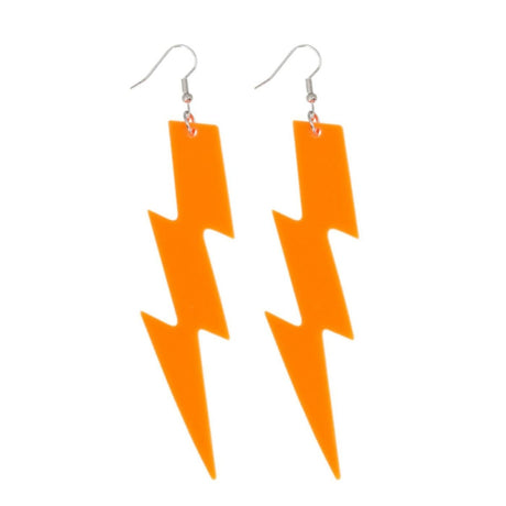 Boland - Lightning Flash Earrings (Orange) - Women - Fancy Dress Central