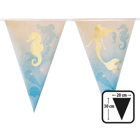 Boland - 4m Foil Mermaid Triangular Bunting - Fancy Dress Central