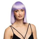 Fancy Dress Central - Bob Wig with Fringe (Lilac) - Adult - Fancy Dress Central