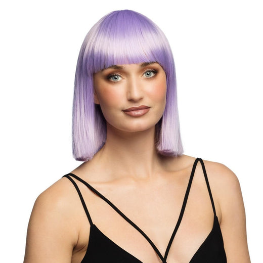 Fancy Dress Central - Bob Wig with Fringe (Lilac) - Adult - Fancy Dress Central
