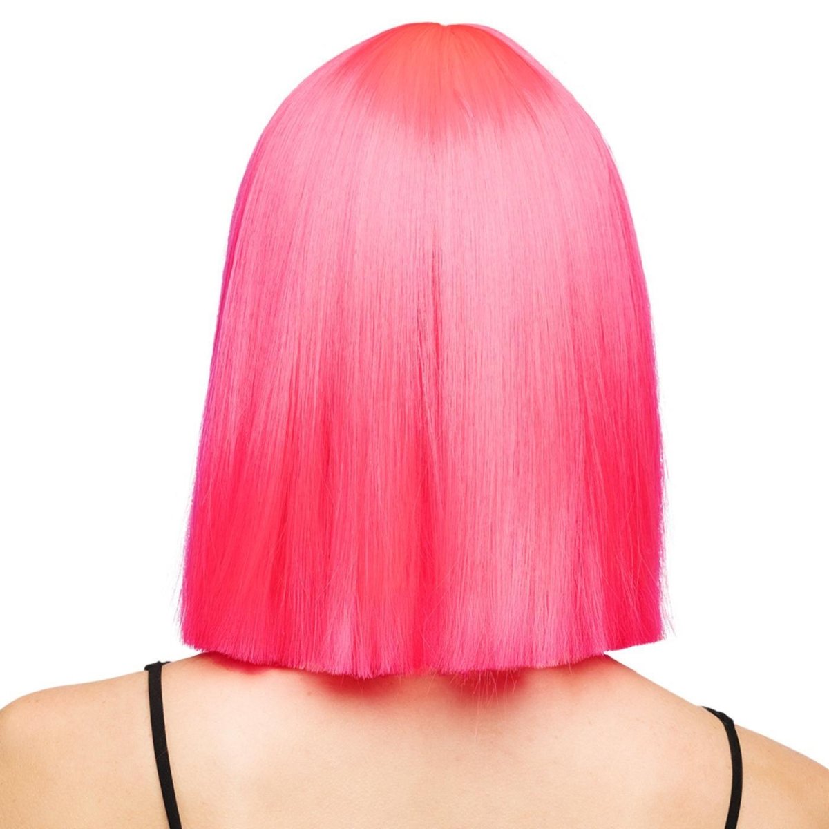 Fancy Dress Central - Bob Wig with Fringe (Pink) - Adult - Fancy Dress Central