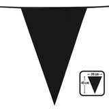 Boland - 10m Giant Coloured Triangular Bunting (Black) - Fancy Dress Central