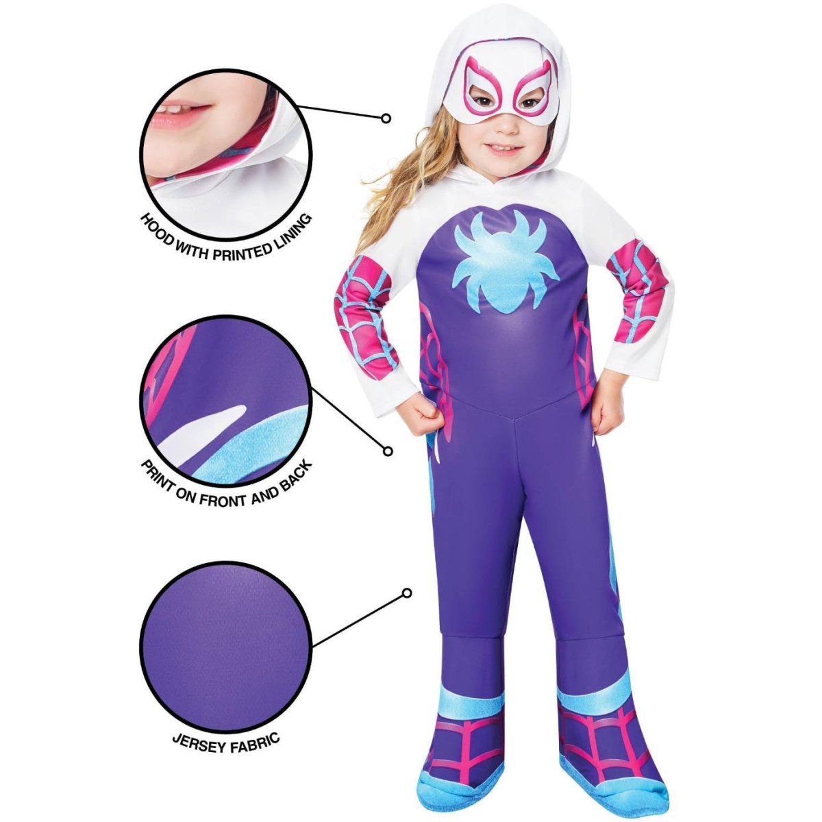 Rubies - Ghost Spider Costume - Girls - Fancy Dress Central