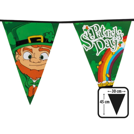 Boland - 8m Giant St Patricks Day Triangular Bunting - Fancy Dress Central