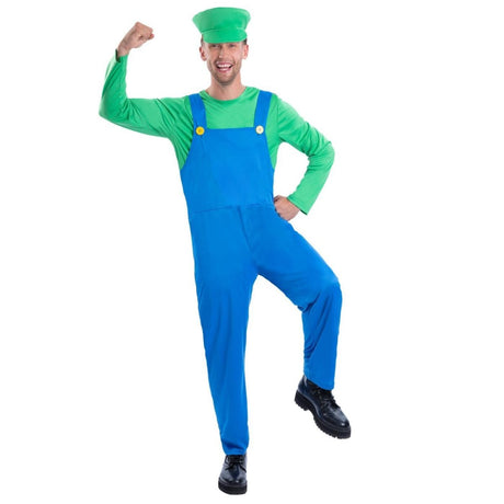 Smiffys - Green Plumber Costume - Men - Fancy Dress Central