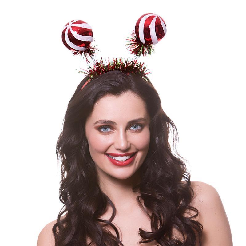Giant Christmas Bauble Boppers on a Headband - Adult