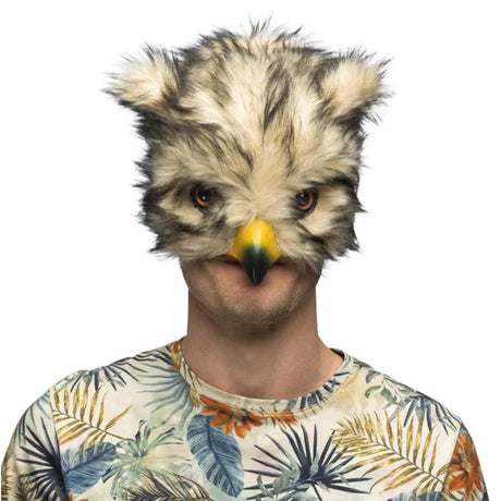 Boland - Owl Plush Half Mask - Adult - Fancy Dress Central