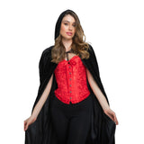 Wicked Costumes - Satin Patterned Corset (Red) - Women - Fancy Dress Central
