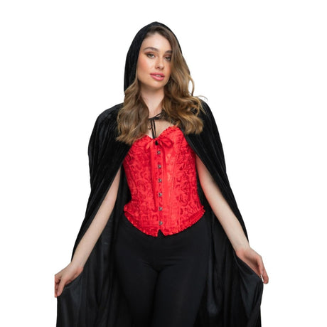 Wicked Costumes - Satin Patterned Corset (Red) - Women - Fancy Dress Central