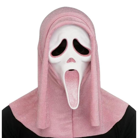 Wicked Costumes - Ghost Face Glitter Mask (Pink) - Adult - Fancy Dress Central