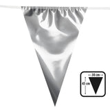 Boland - 10m Giant Foil Triangular Bunting (Silver) - Fancy Dress Central