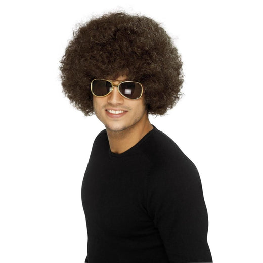 Smiffys - 70s Funky Afro Wig (Brown) - Adult - Fancy Dress Central