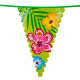 Boland - 6m Giant Hibiscus Hawaiian Triangular Bunting - Fancy Dress Central