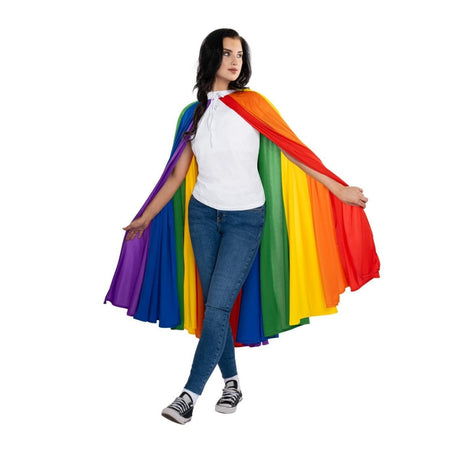 Rubies - Rainbow Cape (Long) - Adult - Fancy Dress Central