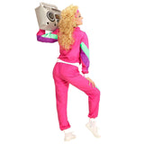 80s Shell Suit Costume (Pink/Green/Purple) - Adult
