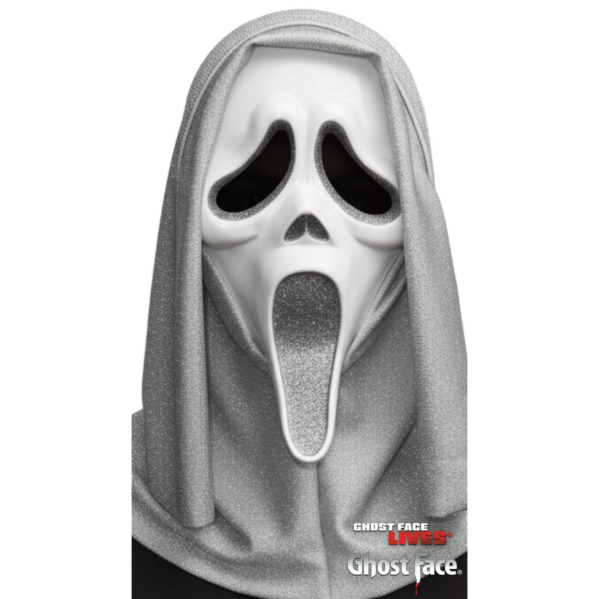 Ghost Face Glitter Mask (Silver) - Adult