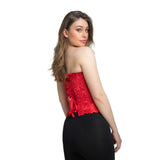 Wicked Costumes - Satin Patterned Corset (Red) - Women - Fancy Dress Central