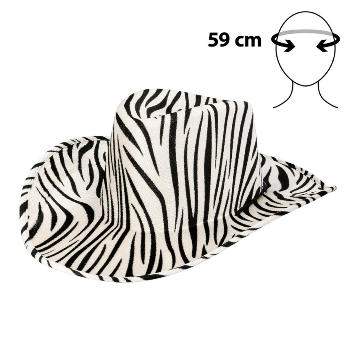 Boland - Wild Zebra Cowboy Hat - Adult - Fancy Dress Central