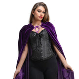 Wicked Costumes - Satin Patterned Corset (Black) - Women - Fancy Dress Central