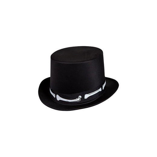 Wicked Costumes Ltd - Satin Top Hat with Bones - Adult - Fancy Dress Central
