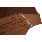 Faux Suede Waistcoat (Brown) - Women