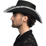 Sparkle Cowboy Hat (Black) - Adult
