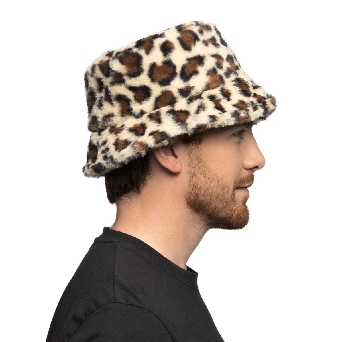 Fancy Dress Central - Animal Print Plush Bucket Hat (Leopard) - Adult - Fancy Dress Central