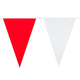 Boland - 10m Coloured Triangular Bunting (Red/White) - Fancy Dress Central