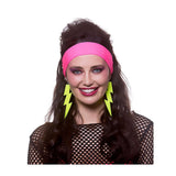 Wicked Costumes Ltd - 80s Lightning Earrings (Neon Yellow) - Adult - Fancy Dress Central