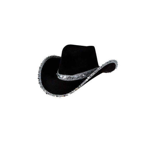 Wicked Costumes Ltd - Sequin Texan Cowboy Hat (Black) - Adult - Fancy Dress Central