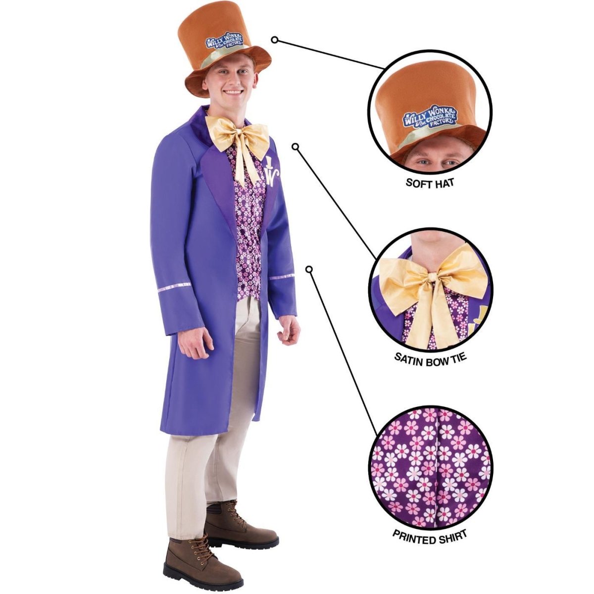 Rubies - Willy Wonka Costume - Men - Fancy Dress Central