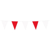 Boland - 10m Coloured Triangular Bunting (Red/White) - Fancy Dress Central